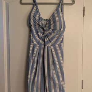 Derek Heart Blue and White Striped Dress